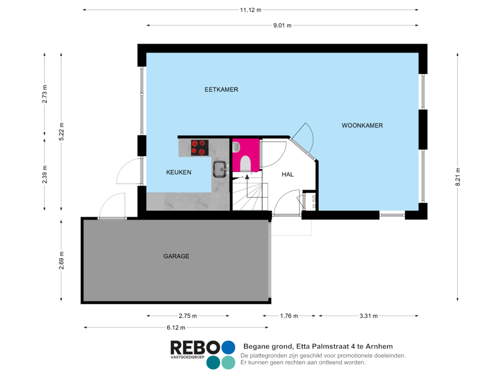 View floorplan of Begane grond of Etta Palmstraat 4