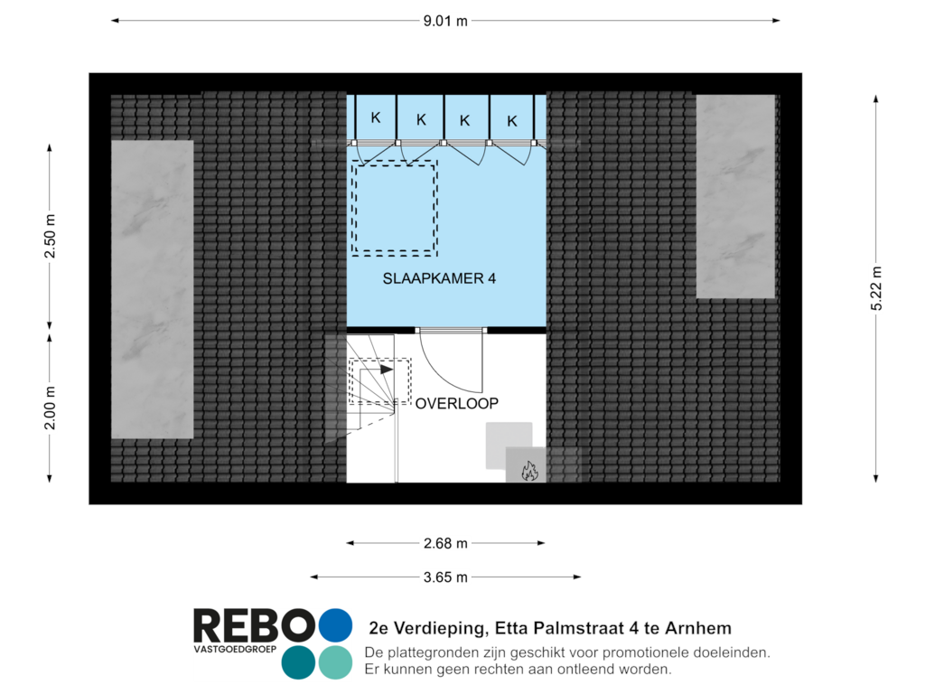 View floorplan of 2e Verdieping of Etta Palmstraat 4