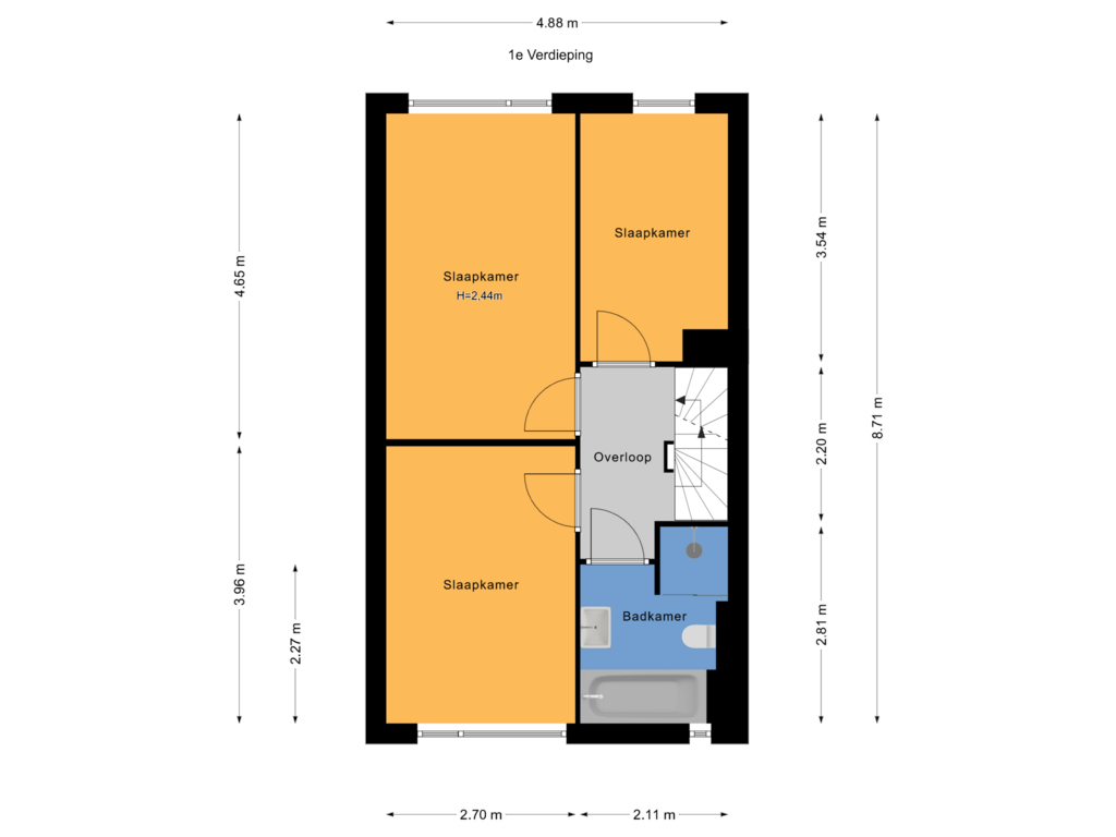 View floorplan of 1e Verdieping of Burgemeestersrand 182