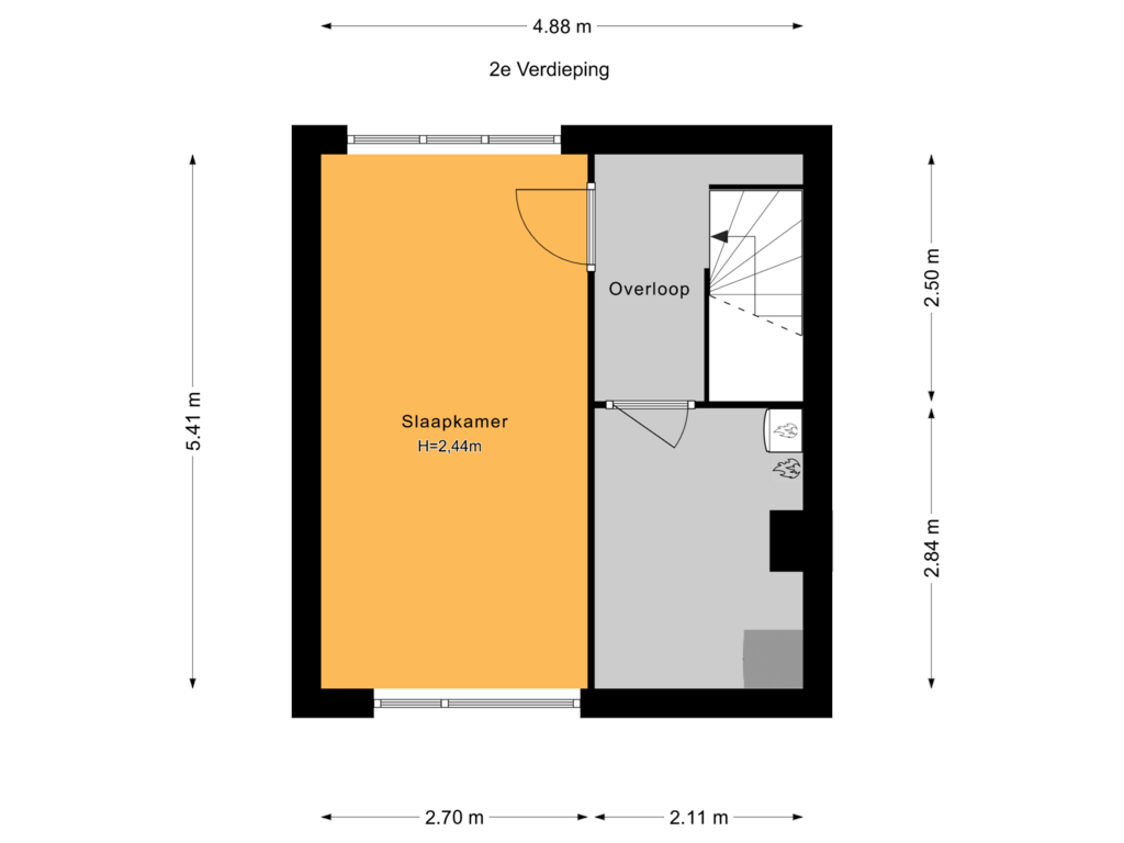 View floorplan of 2e Verdieping of Burgemeestersrand 182