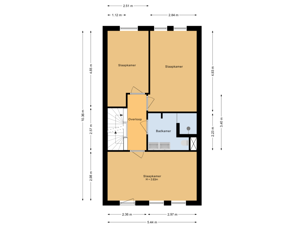 Bekijk plattegrond van Eerste verdieping van Tiarastraat 12