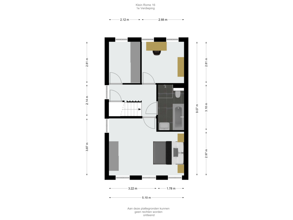 View floorplan of 1e Verdieping of Klein Rome 16