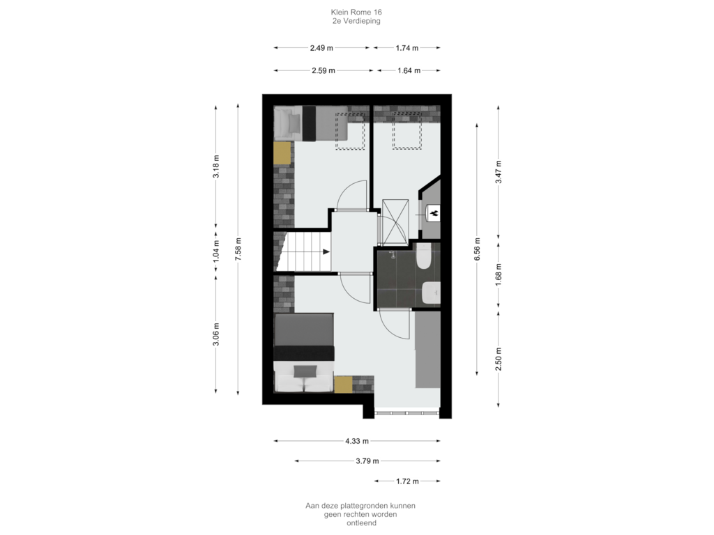 View floorplan of 2e Verdieping of Klein Rome 16