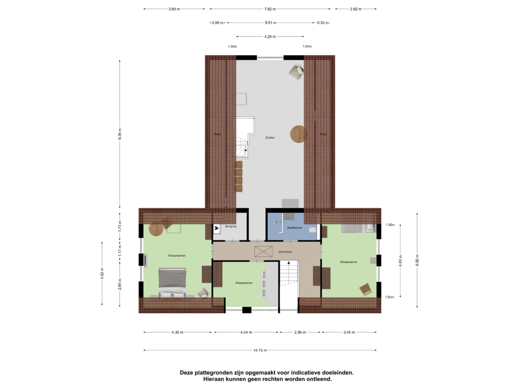 View floorplan of Eerste verdieping of Beijerscheweg 61