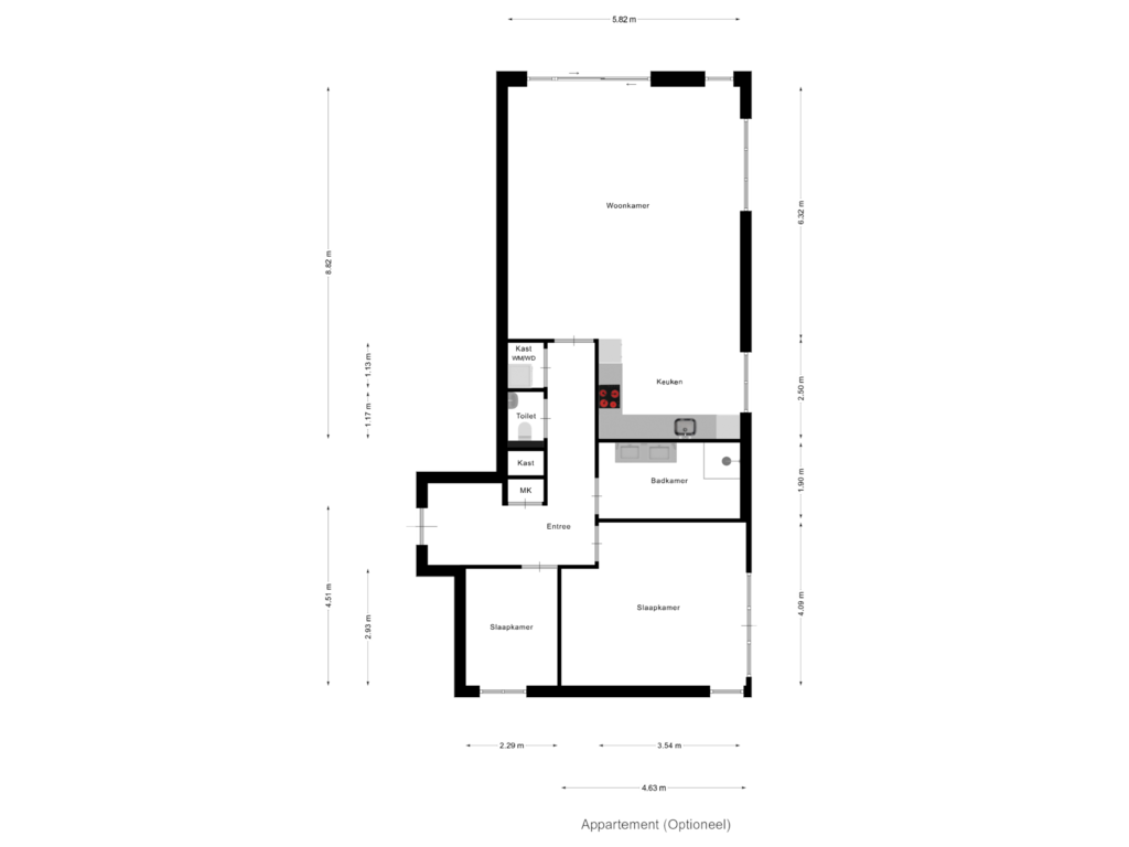 Bekijk plattegrond van Appartement (Optioneel) van Monta Rosa 24