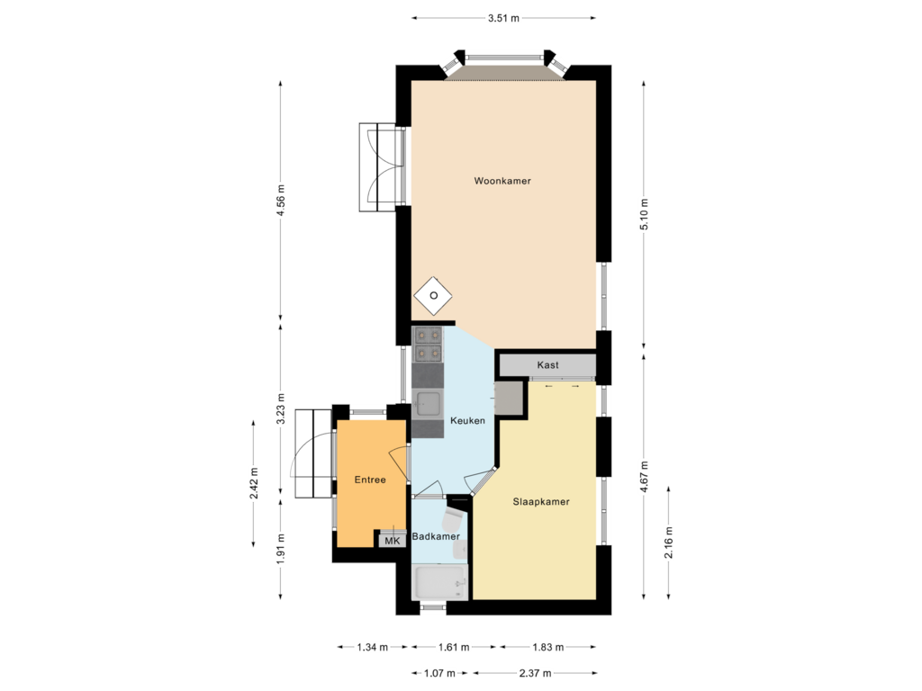 View floorplan of Woning of Poolseweg 27-27