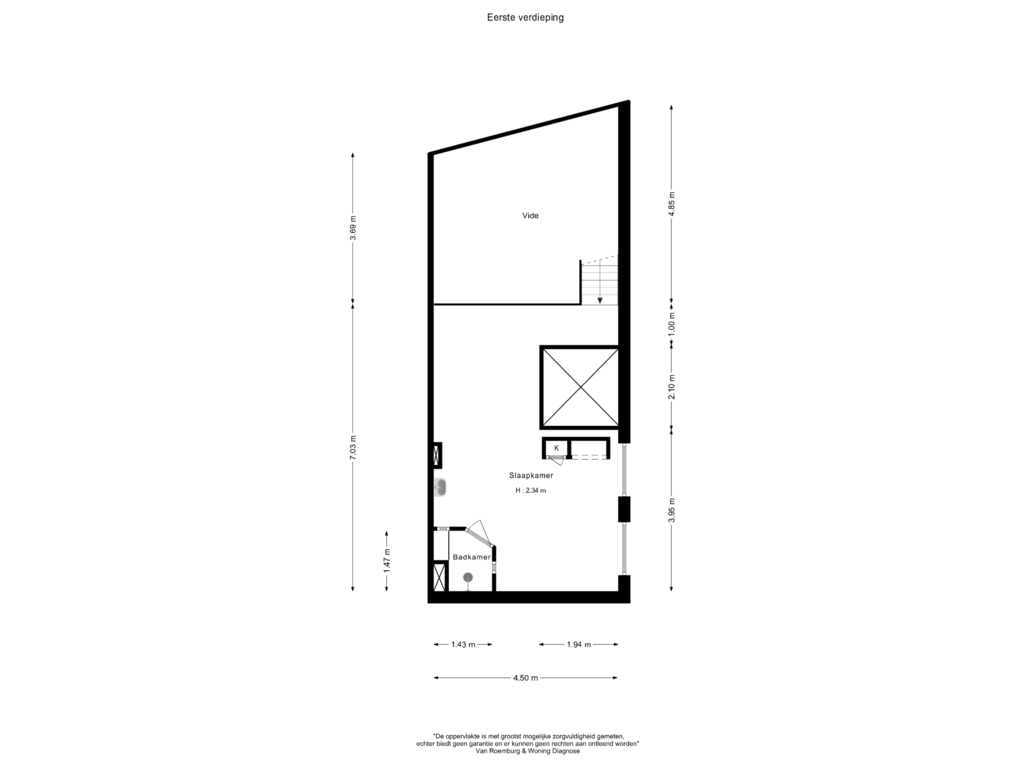 View floorplan of Eerste verdieping of Geldersekade 52