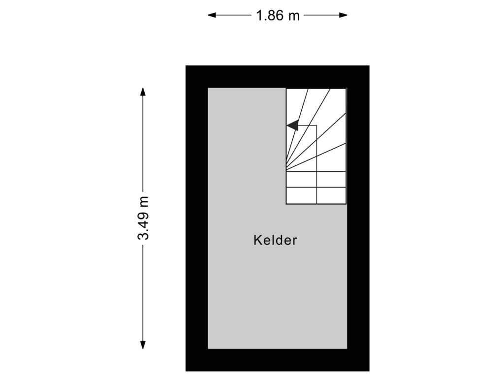 Bekijk plattegrond van Kelder van Van den Elsenstraat 25