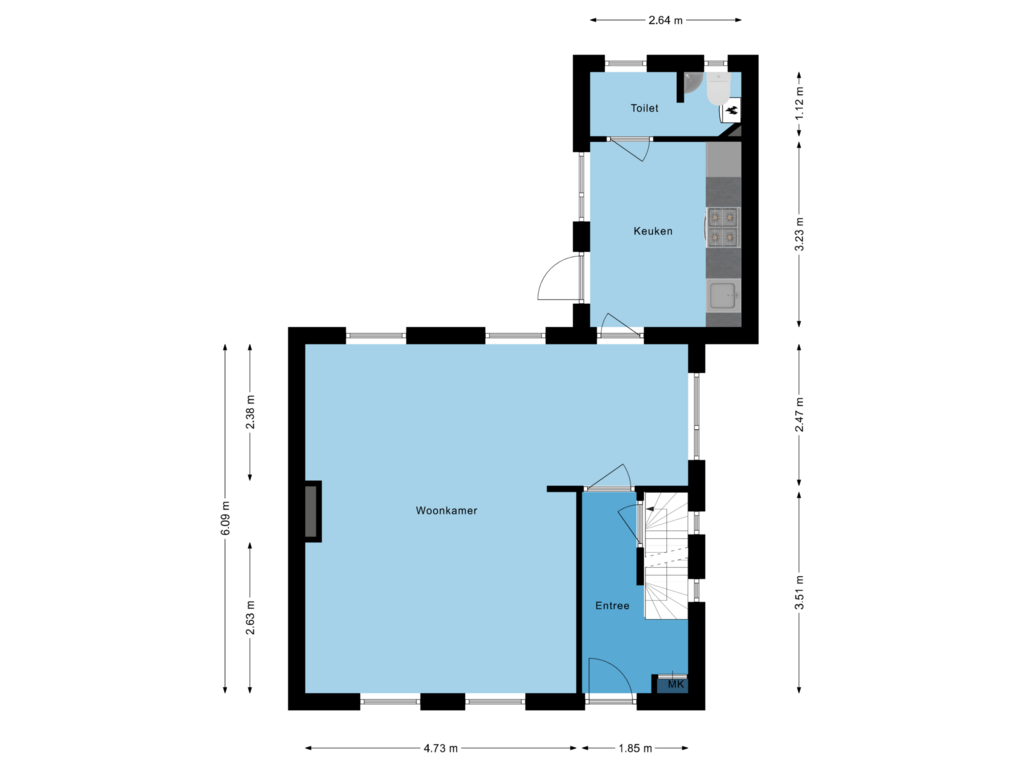 Bekijk plattegrond van Begane grond van Van den Elsenstraat 25