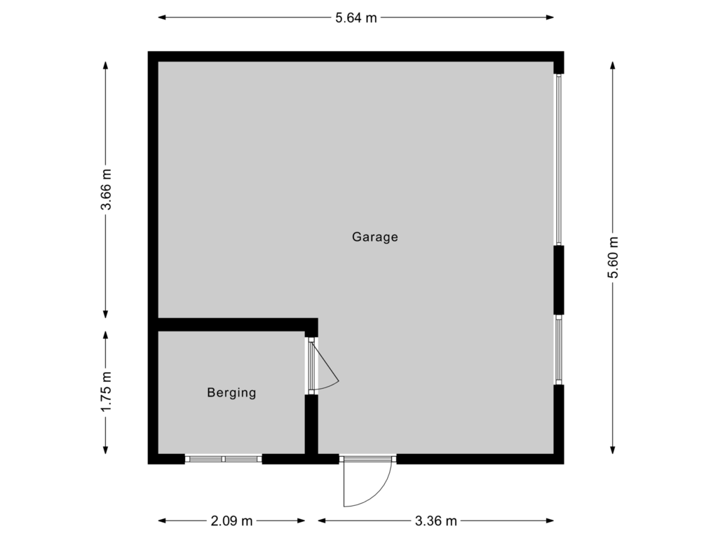 Bekijk plattegrond van Garage van Van den Elsenstraat 25