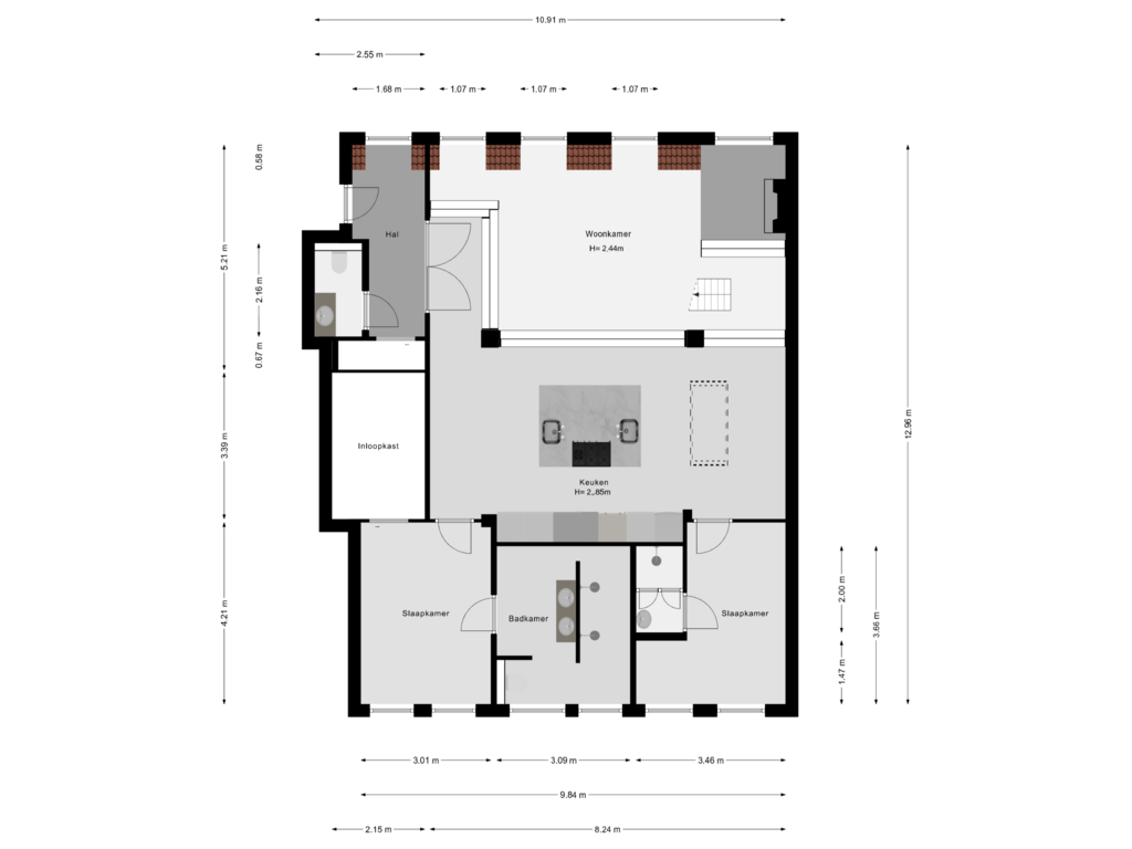 Bekijk plattegrond van 3e Verdieping van Coolhaven 168-A