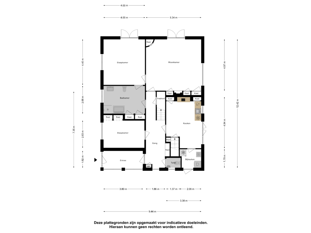 Bekijk plattegrond van Begane Grond van Vroonweg 3-R