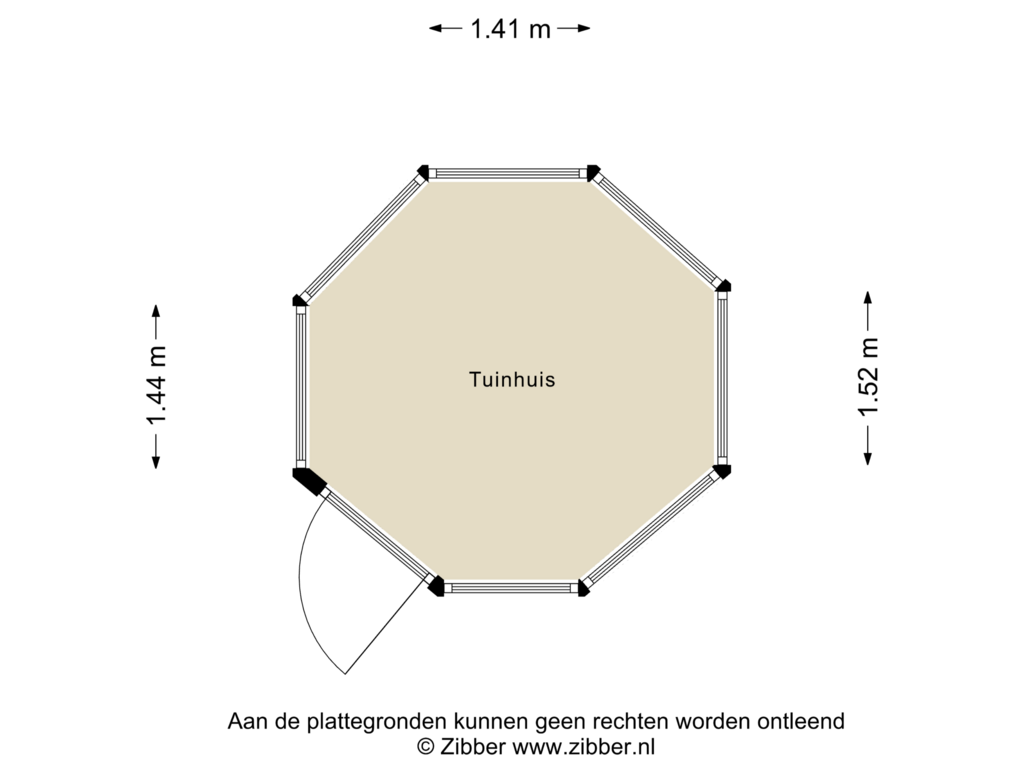 View floorplan of Tuinhuis of Jupiterlaan 14