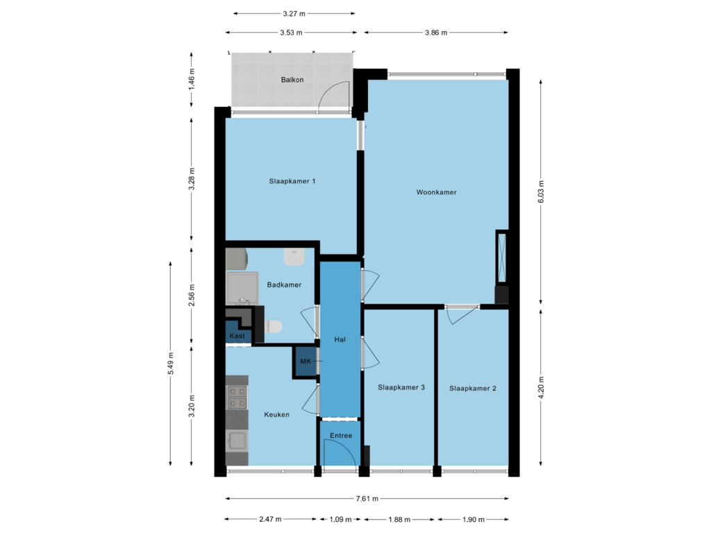 Bekijk plattegrond van Appartement van Tobias Asserlaan 135