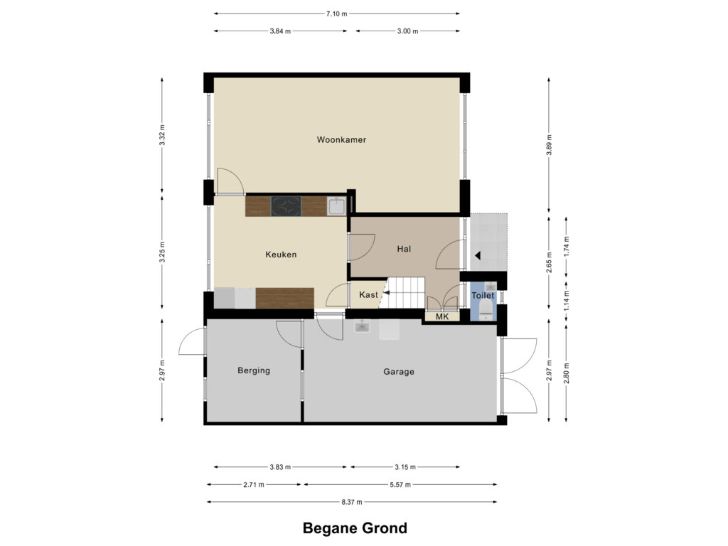 Bekijk plattegrond van Begane Grond van Leliestraat 17