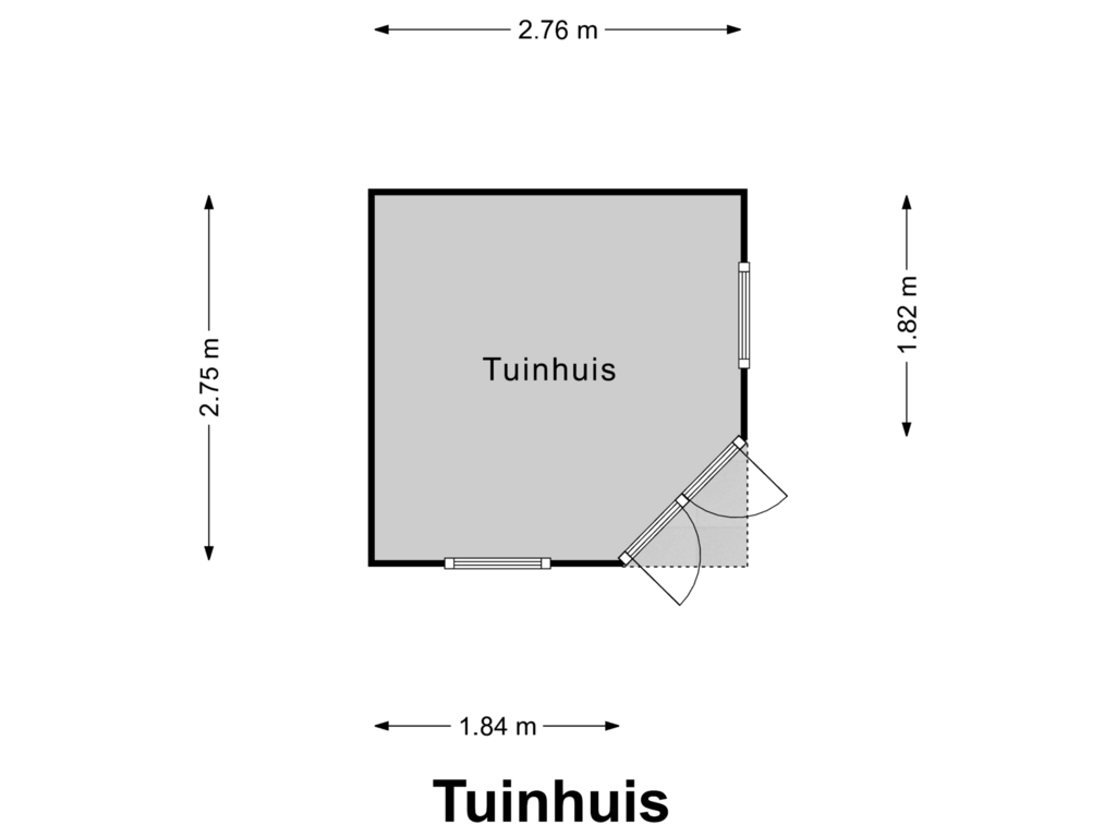 Bekijk plattegrond van Tuinhuis van Leliestraat 17