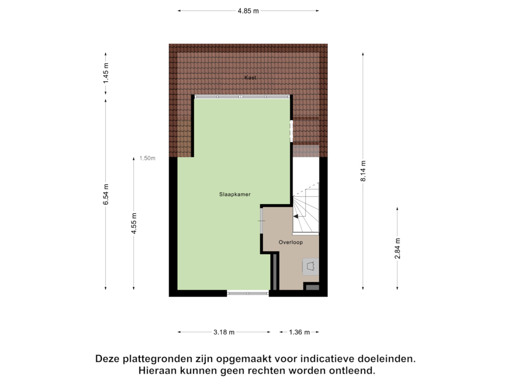 Bekijk plattegrond van Tweede Verdieping van Yersekestraat 42