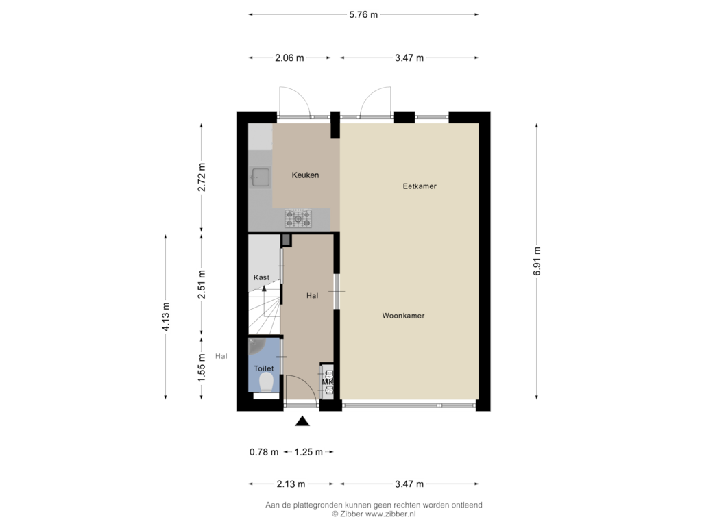 Bekijk plattegrond van Begane Grond van Dahliastraat 37