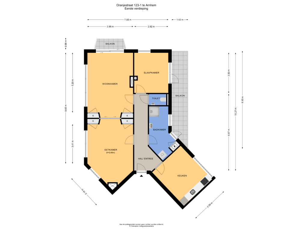 Bekijk plattegrond van Eerste verdieping van Oranjestraat 123-1