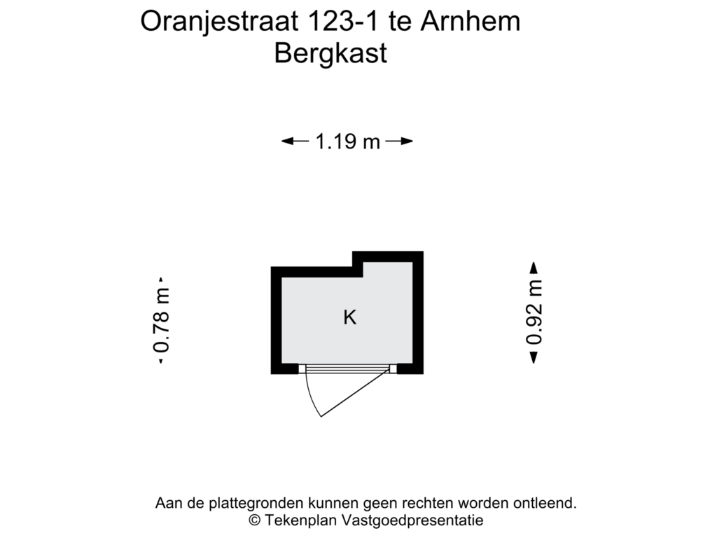 Bekijk plattegrond van Bergkast van Oranjestraat 123-1