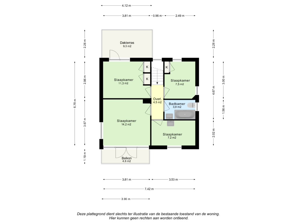 Bekijk plattegrond van Verdieping van Prins Clausstraat 94