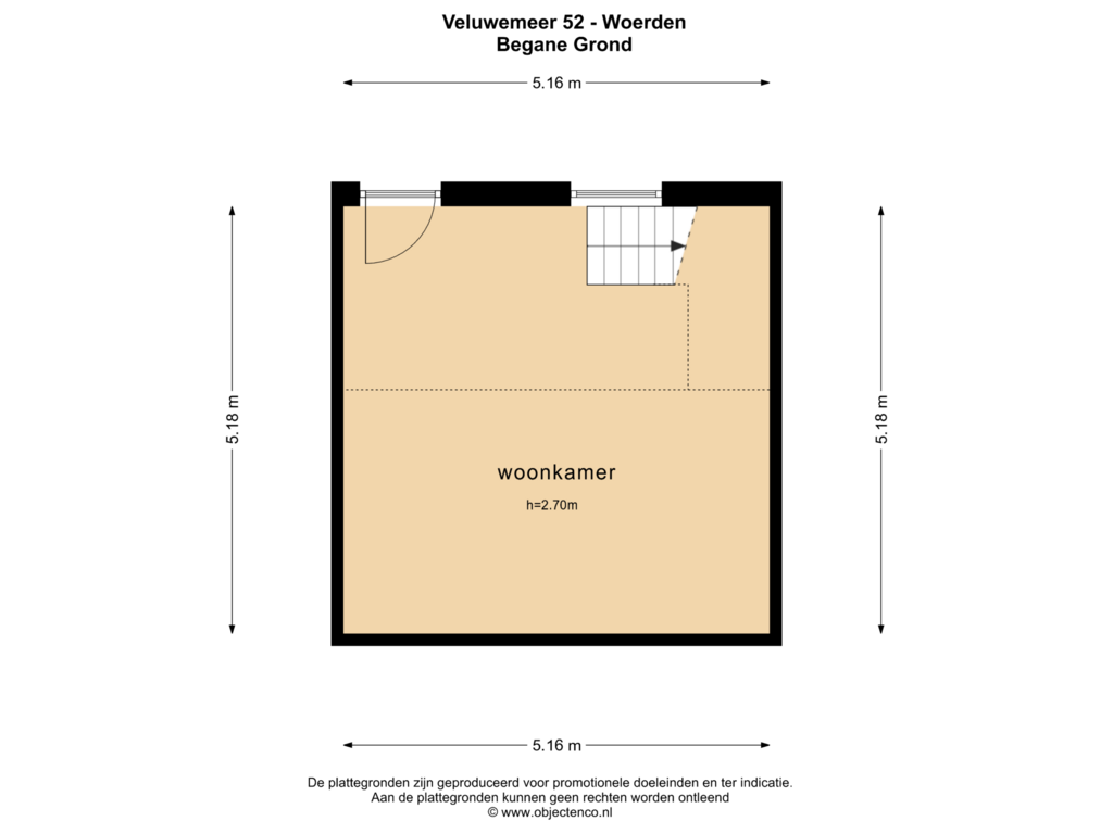 Bekijk plattegrond van BEGANE GROND van Veluwemeer 52