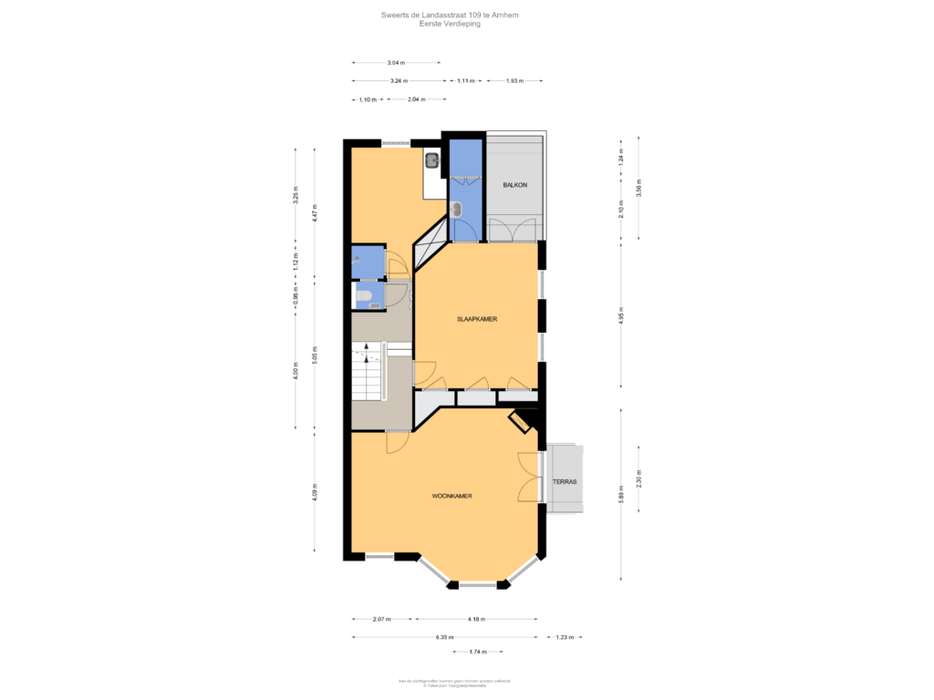 View floorplan of Eerste Verdieping of Sweerts de Landasstraat 109-1