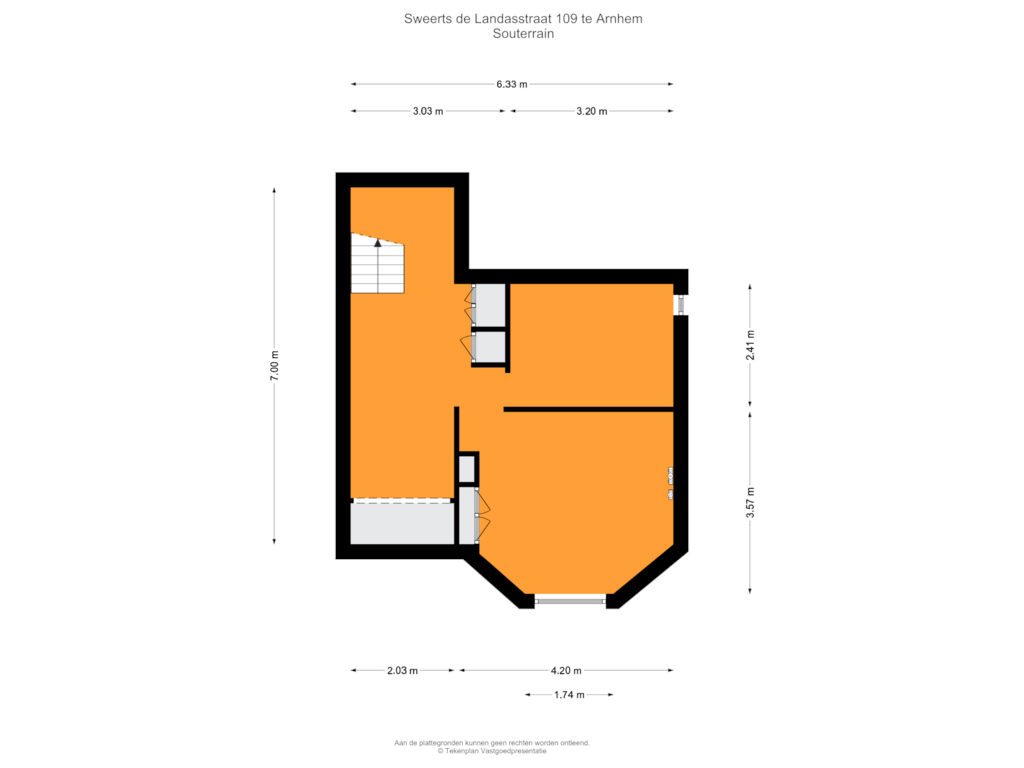 View floorplan of Souterrain of Sweerts de Landasstraat 109-1