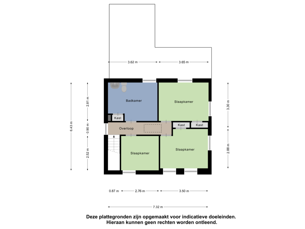 Bekijk plattegrond van Eerste Verdieping van Schadewijkstraat 14