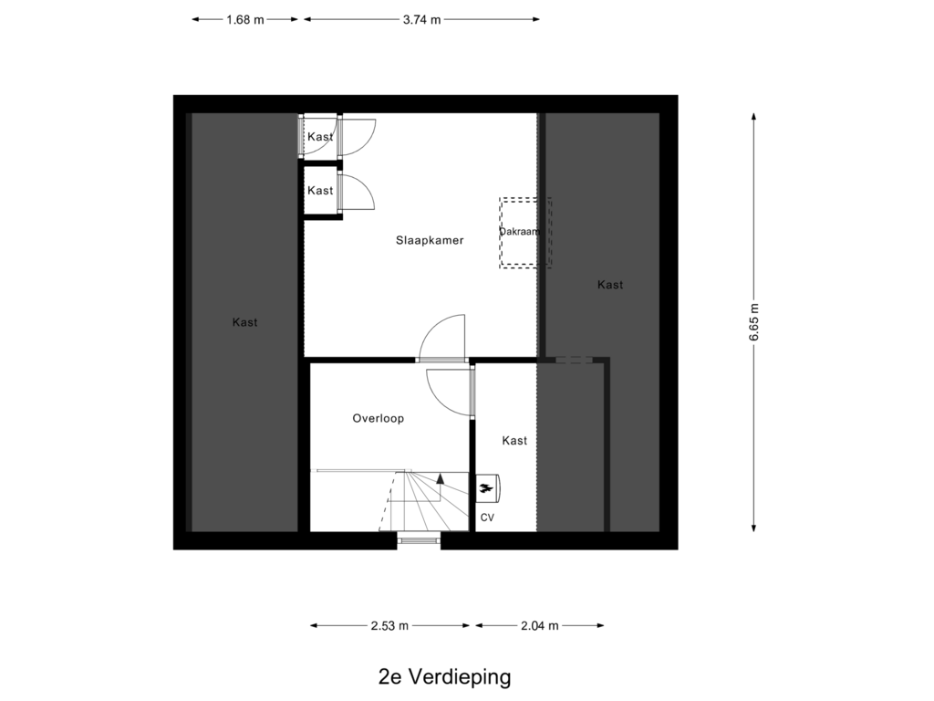 View floorplan of 2e Verdieping of Scherpenzeelseweg 65