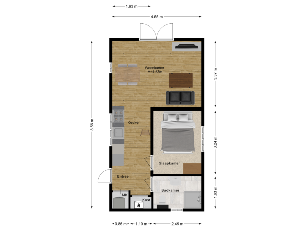 Bekijk plattegrond van Bijgebouw van Ham 3