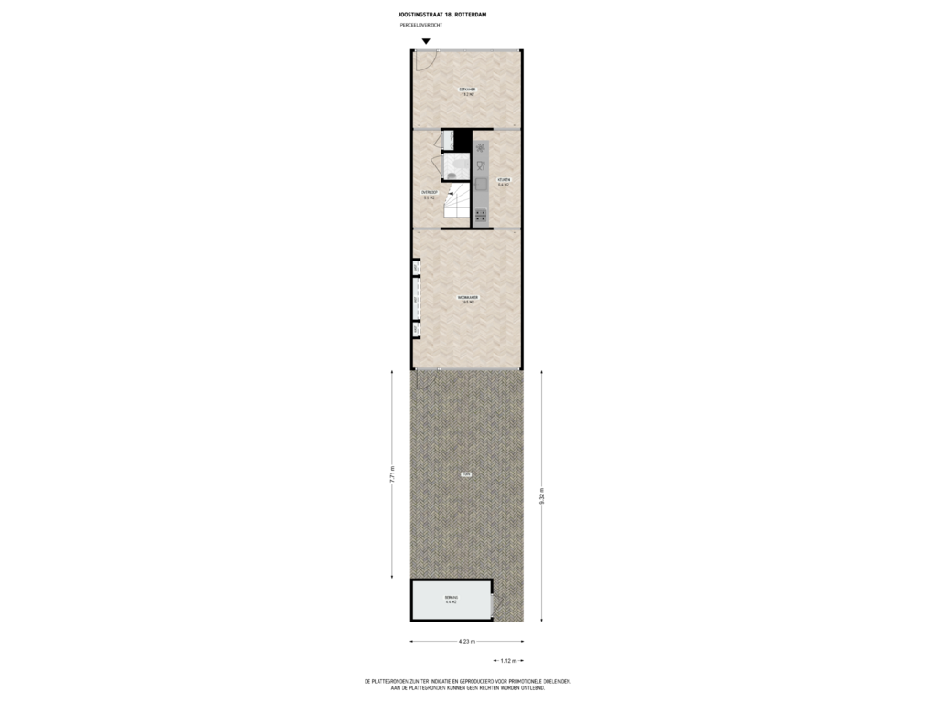 Bekijk plattegrond van perceeloverzicht van Joostingstraat 18