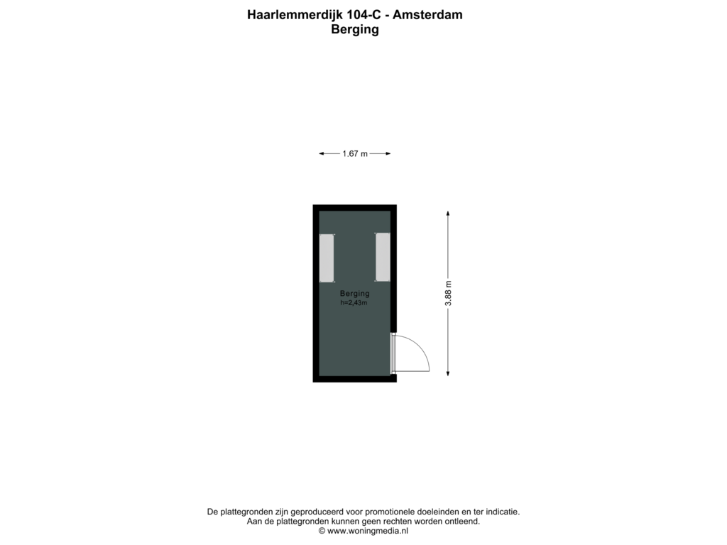 View floorplan of Berging of Haarlemmerdijk 104-C