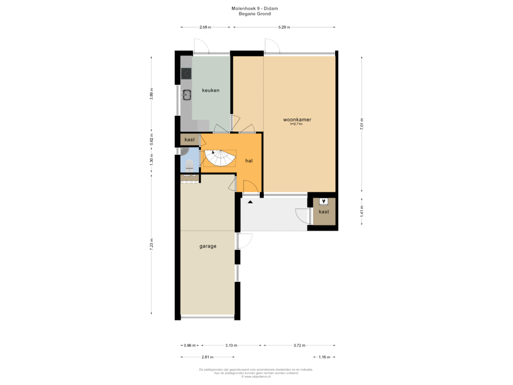 Bekijk plattegrond van Begane Grond van Molenhoek 9