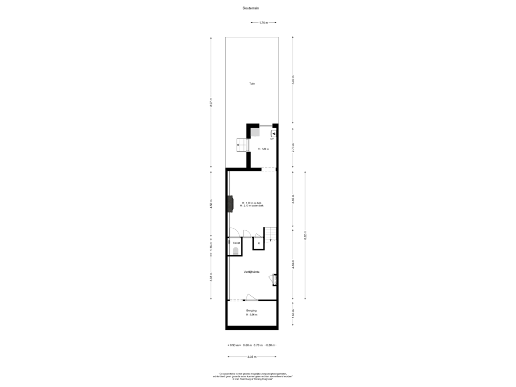 View floorplan of Souterrain of Kerkstraat 281-AH