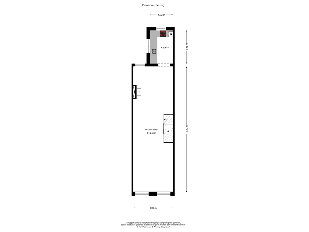 View floorplan of Derde verdieping of Kerkstraat 281-AH