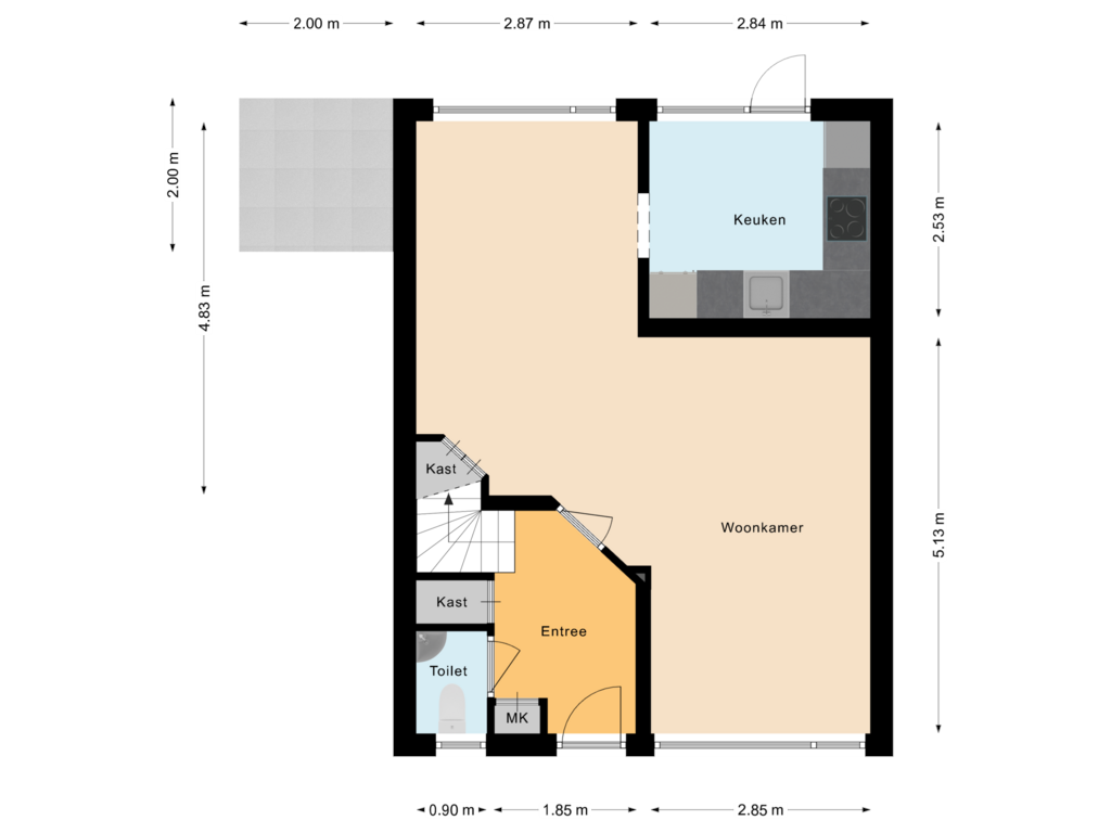 Bekijk plattegrond van Begane grond van Deliana van Weedestraat 1