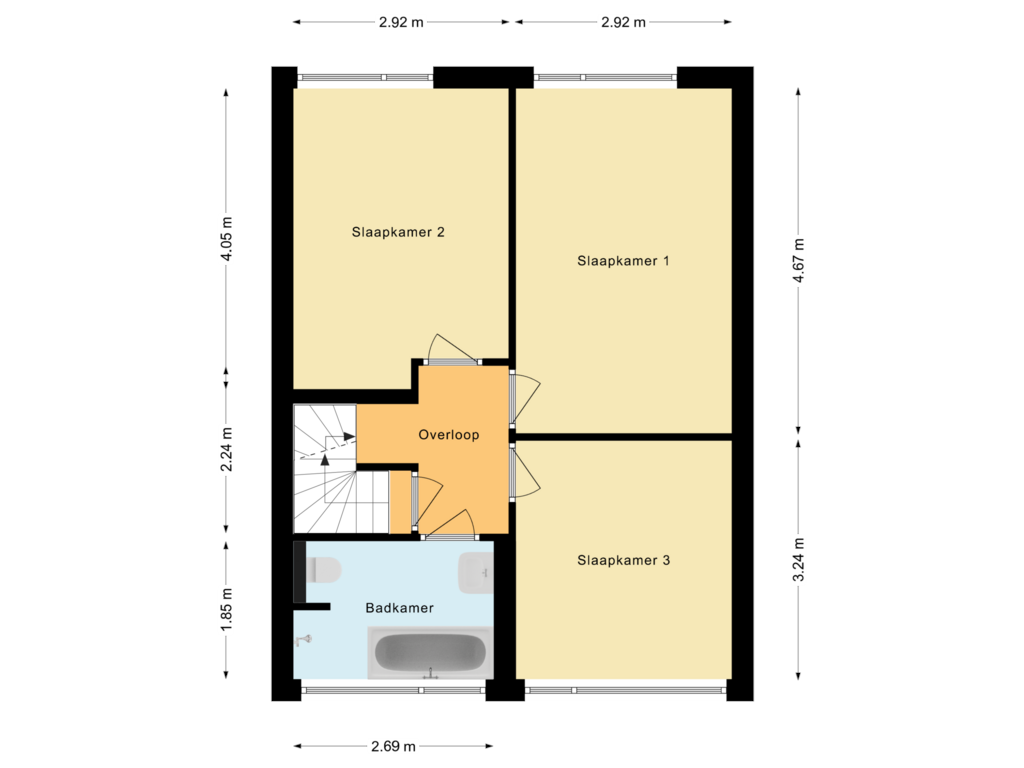 Bekijk plattegrond van Eerste verdieping van Deliana van Weedestraat 1