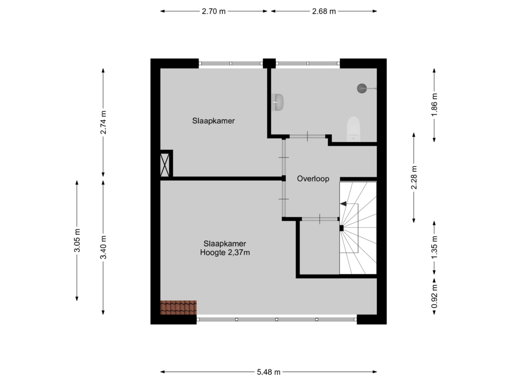 Bekijk plattegrond van 1e verdieping van Godelindestraat 12