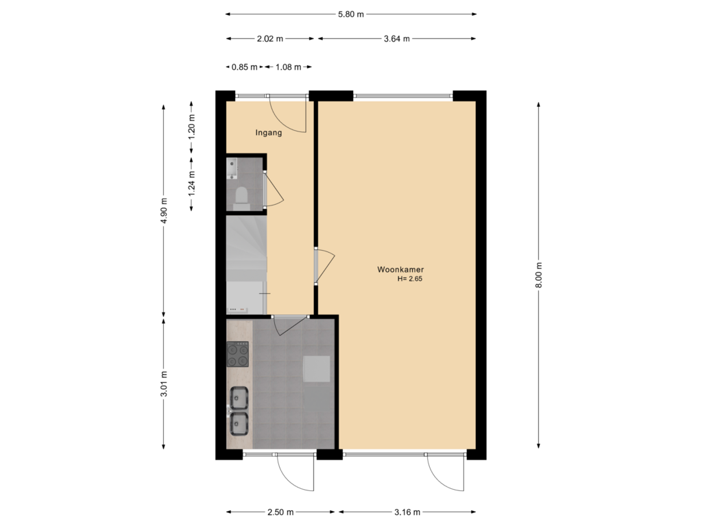 View floorplan of Begane grond of Buurweg 12