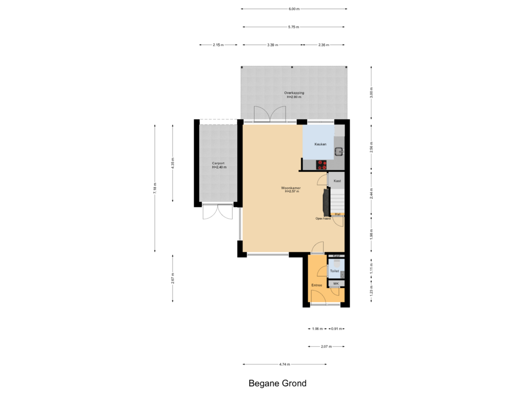 Bekijk plattegrond van Begane Grond van Houtzaagmolensingel 42