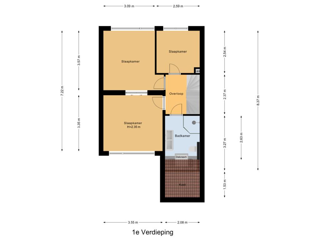 Bekijk plattegrond van 1e Verdieping van Houtzaagmolensingel 42