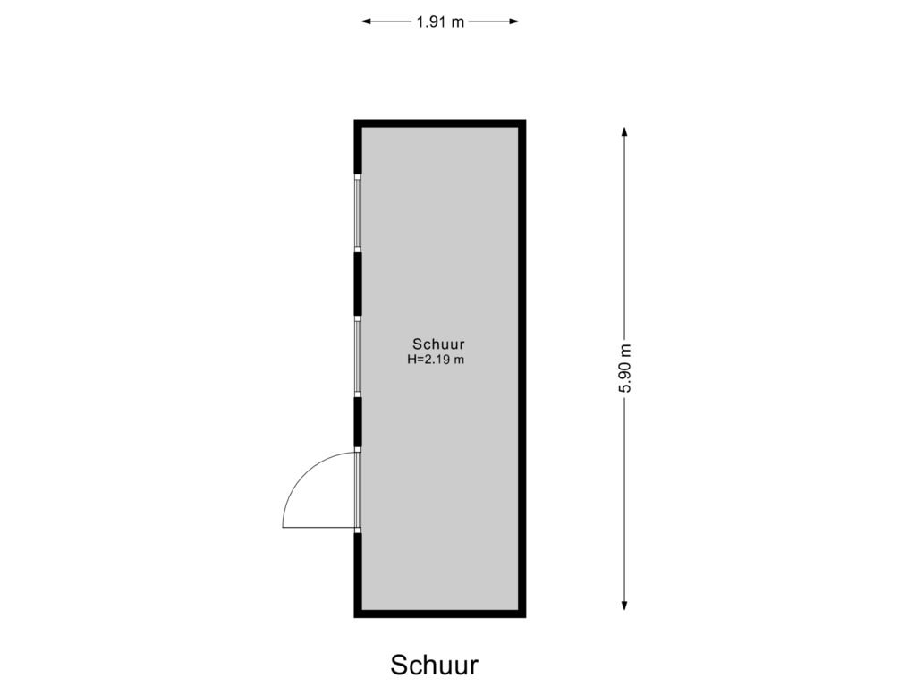 Bekijk plattegrond van Schuur van Houtzaagmolensingel 42