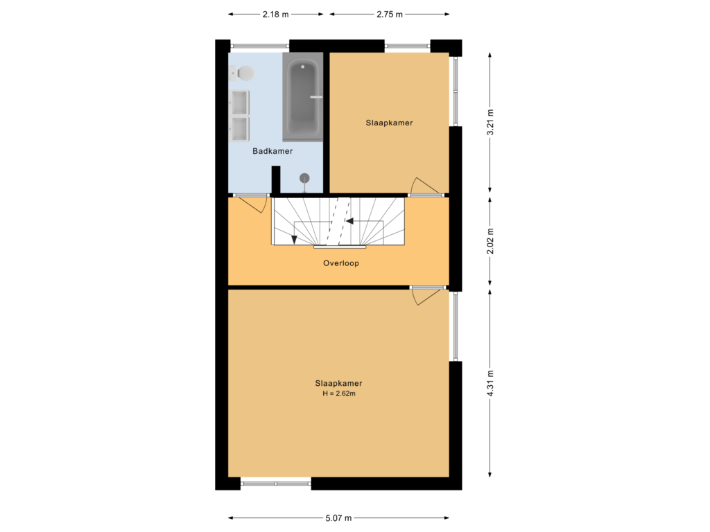 View floorplan of Eerste verdieping of Steenbeltweg 53