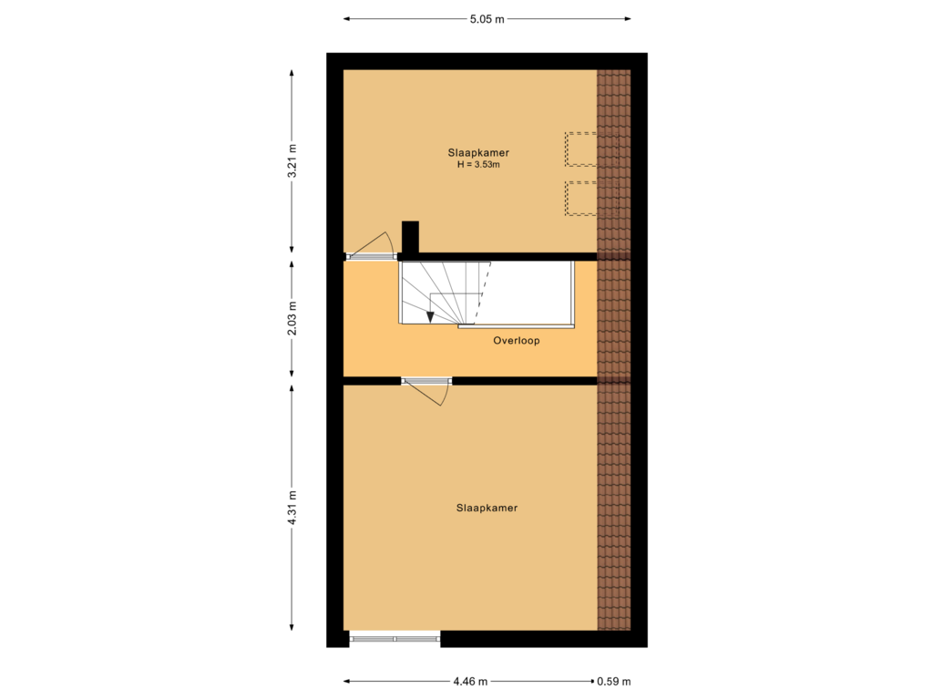 View floorplan of Tweede verdieping of Steenbeltweg 53