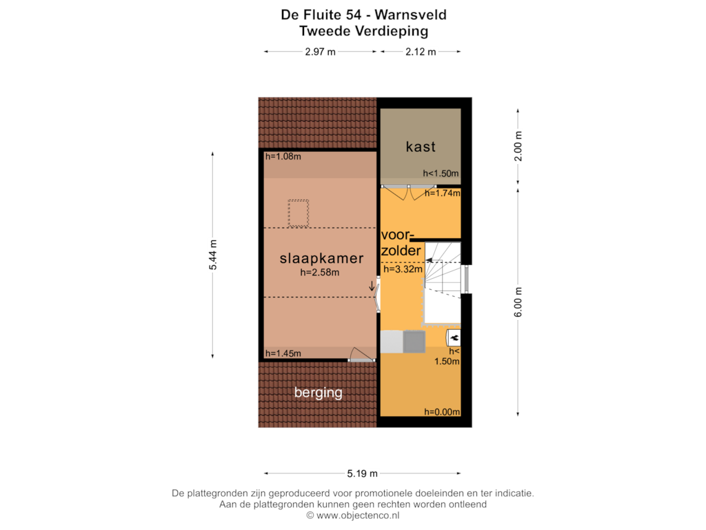 Bekijk plattegrond van TWEEDE VERDIEPING van De Fluite 54