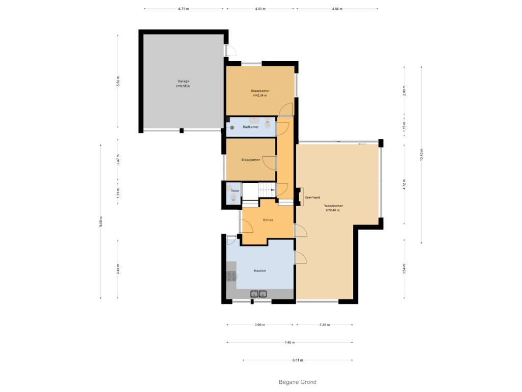 View floorplan of Begane Grond of Wikkeweg 6