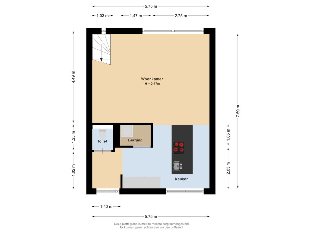 View floorplan of Begane grond of Hebriden 81