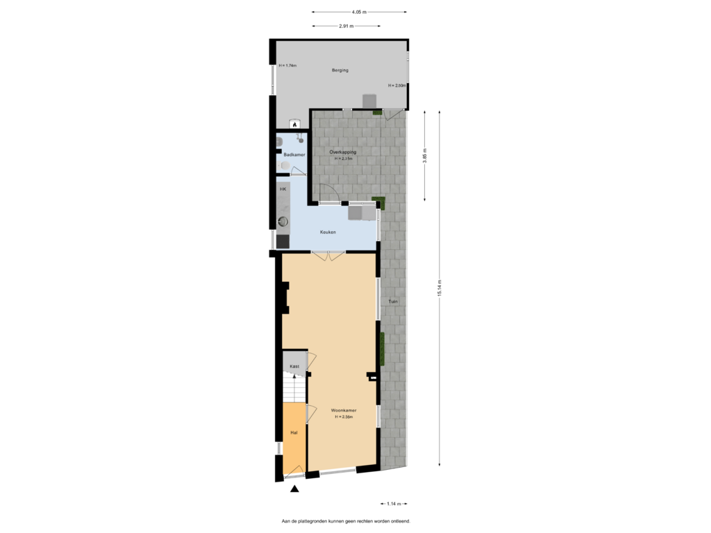 Bekijk plattegrond van Situatie van Middenstraat 23