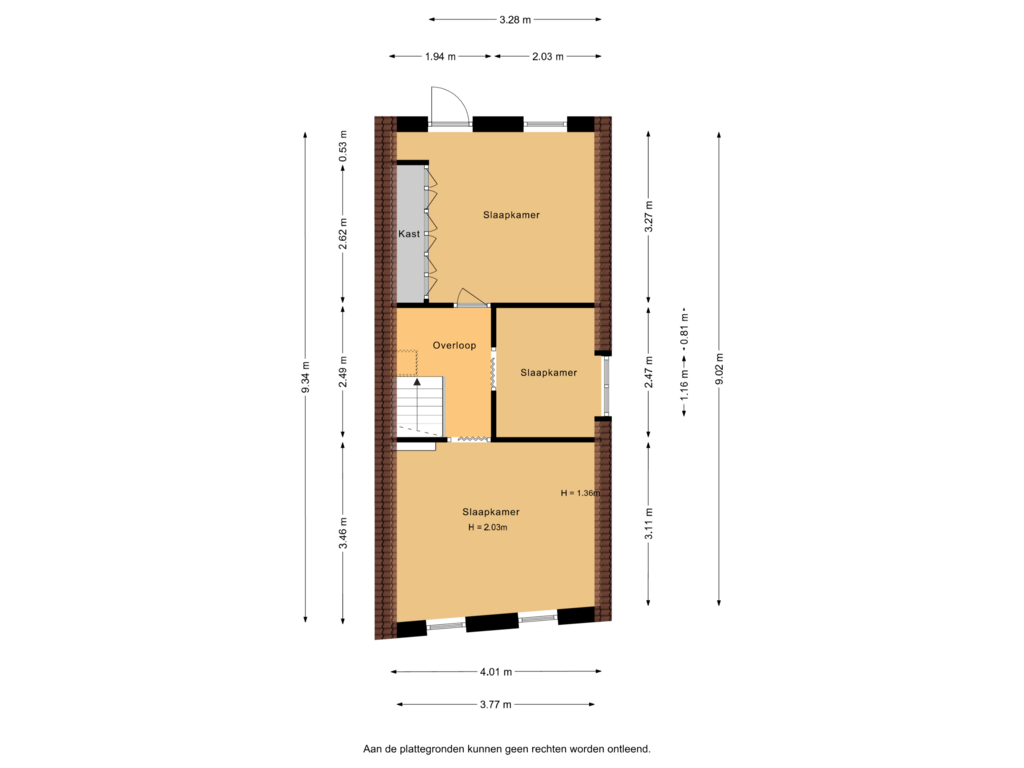 Bekijk plattegrond van 1e verdieping van Middenstraat 23